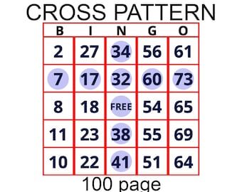 Hojas de bingo imprimibles de la Cruz de la Iglesia - Letra grande para personas mayores / PDF de 100 páginas