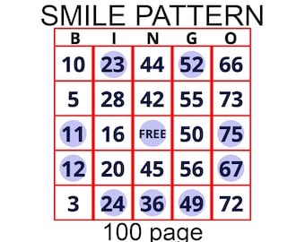 Printable Smiley Face Bingo Sheets – Large Print Senior Activity | 100-Page PDF