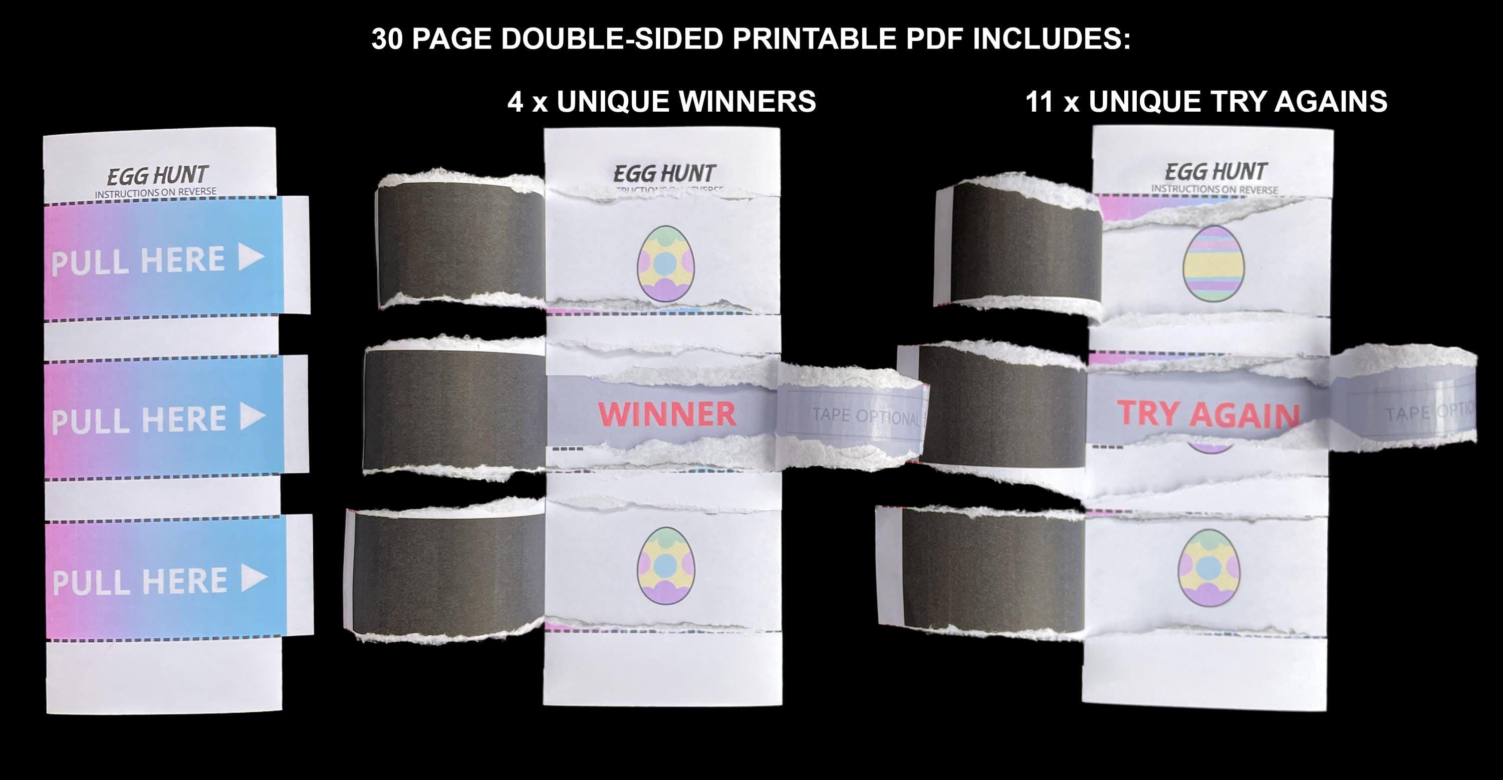 Pull Tab Raffle Easter Egg Hunt Pull Tabs β Easter Party Raffle Game | Bingo-style ...