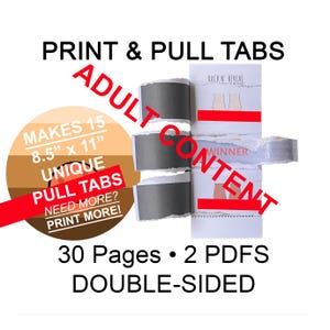 Rack n’ Reveal Print & Pull Tabs | Printable Raffle Game | Inclusive Skin Tones | Printable Party Game | 30-Page PDF | Instant Download