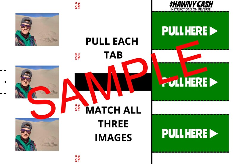 Hat Raffle Pull Custom Photo Pull Tabs – Large-sized | Party Raffle Game | Bingo-style ...