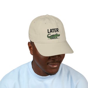 Embroidered Organic Baseball Cap, Later Gator Hat, Nature Lover Gift, Eco-Friendly Accessories, Wildlife Enthusiast Cap, Sustainable Fashion