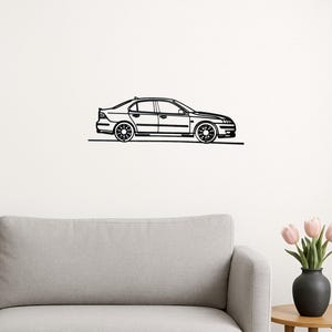 Iconic Saab 9-3 – Modern Minimalist Car Silhouetter | Line Art Car Decor | Gift for Car Enthusiast | Garage or Office Wall Sign