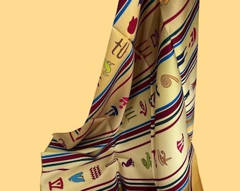 Seidenschal für Frauen, ägyptische Hieroglyphen, altes Ägypten-Muster, Großbestellung verfügbar