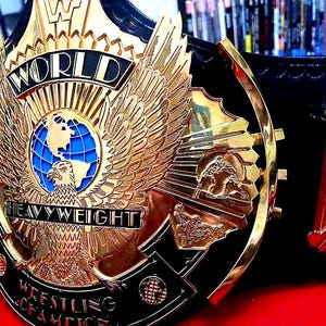 Handmade Winged Eagle Wrestling Championship Belt: Gold Plated, Real Leather