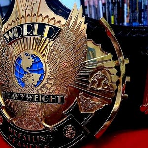 Handmade Winged Eagle Championship Wrestling Belt: Gold Plated, Cowhide Leather + Safety Bag