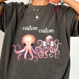 Octopus shirt Octopus Lover T-Shirt For Wedding Funny Octopus Shirt For Octopus Lover Gift For Client Custom Name Comfort Colors Fall Shirt