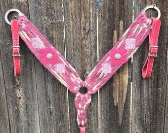 Handgefertigte 100% Mohair Brustkragen, Western Tack Set zum Reiten, Crystal Conchos