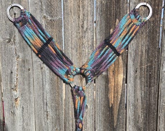 Basic Custom 100% Mohair Breast Collar, Handmade Tack Set for Western Horseback Riding, Stainless Rings + Leather Tugs, Gift for Equestrian