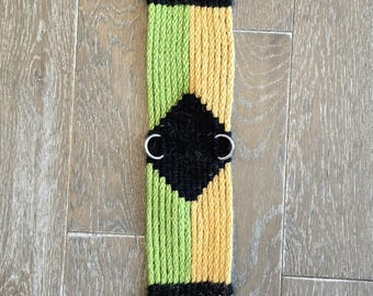 Custom Dressage Girth for Horseback Riding, Handmade from 100% Mohair Cord with Stainless Steel Buckles, You Pick Color and Length