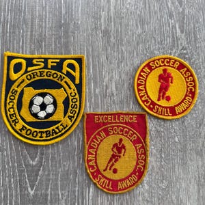 3 vintage soccer patches