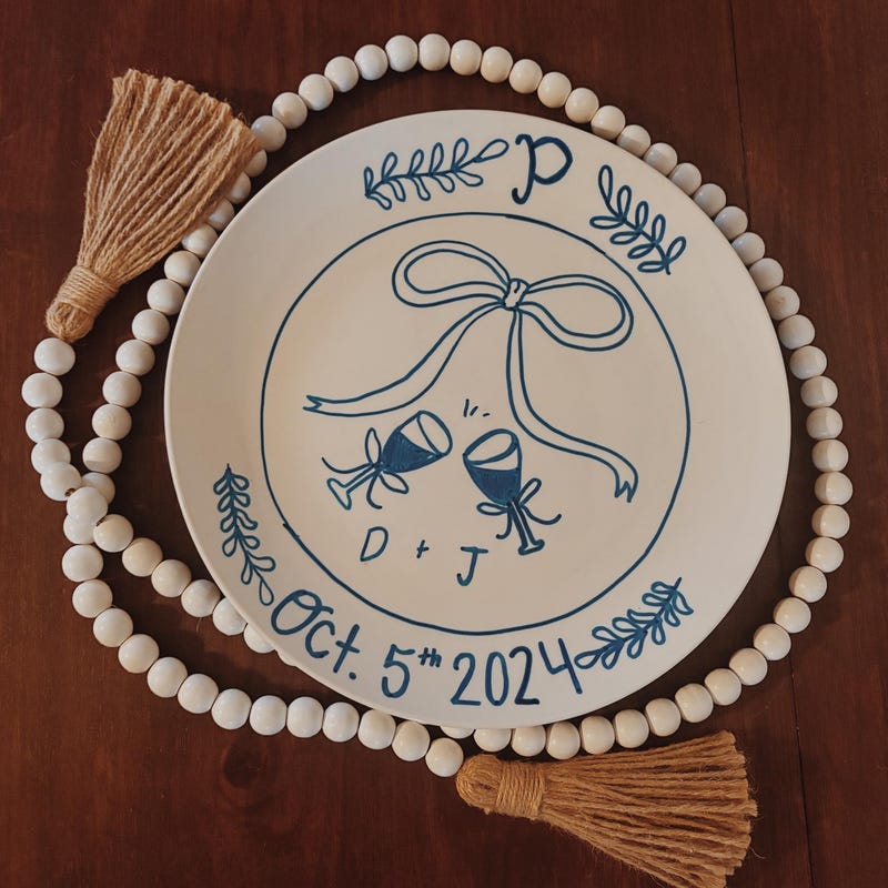 Painted Cake Plate - Etsy