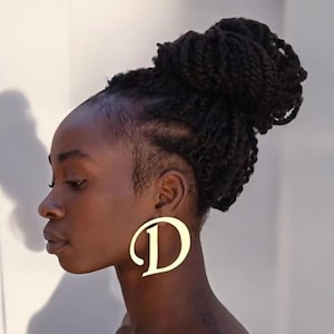 Boucles d'oreilles initiales personnalisées - Boucles d'oreilles pendantes en acier inoxydable