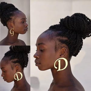 Brincos de letras grandes personalizados - Brincos de gota com iniciais A-Z personalizados - Joias de declaração de aço inoxidável - Presente de estilo punk ousado para mulheres