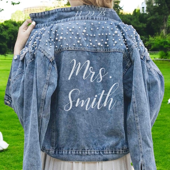 Giacca in denim personalizzata Pearl Giacca in jeans da