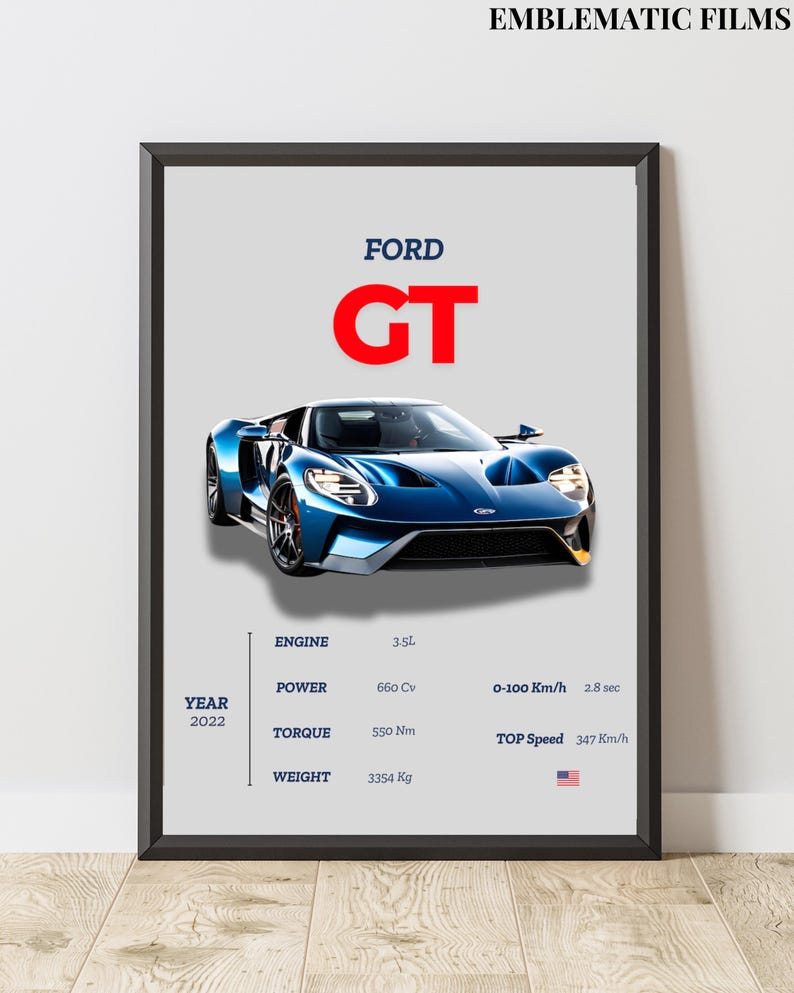 Ford GT Poster Digital Download #3 | Hype Car Poster | Supercar Print ...