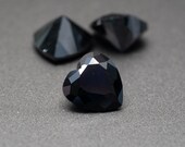 Heart Shape Black Cubic Zirconia - Various Sizes