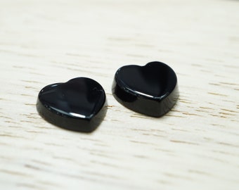 Natural Flat Heart shaped Onyx Various Sizes (1 Piece)