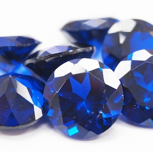Round Faceted Blue Synthetic Spinel (10 Piece parcels)