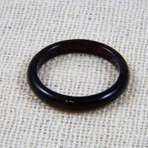 Thin 3mm Onyx Stacking Ring, Onyx Ring, Black Ring, Onyx Band image 1