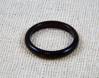 Anello impilabile in onice sottile da 3 mm, anello in onice, anello nero, fascia in onice