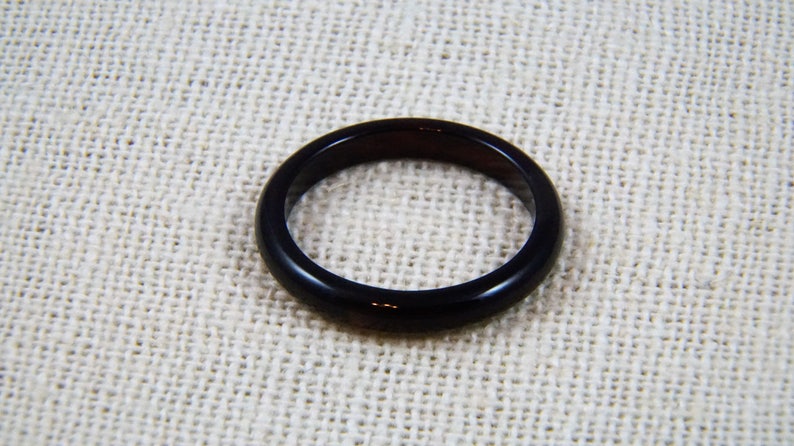 Thin 3mm Onyx Stacking Ring, Onyx Ring, Black Ring, Onyx Band image 1