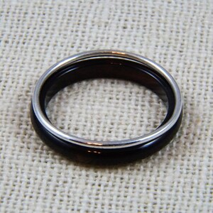 Thin 3mm Onyx Stacking Ring, Onyx Ring, Black Ring, Onyx Band image 2