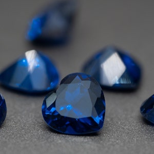Heart Shape Synthetic Blue Spinel (Sapphire Color) - Various Sizes (1 Piece)