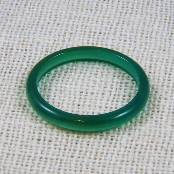 Anneau d'empilage d'agate verte mince de 3 mm, anneau d'agate verte, anneau empilable
