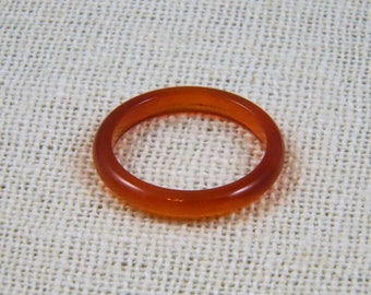 Thin 3mm Red Agate Carnelian Stacking Ring, Carnelian Ring