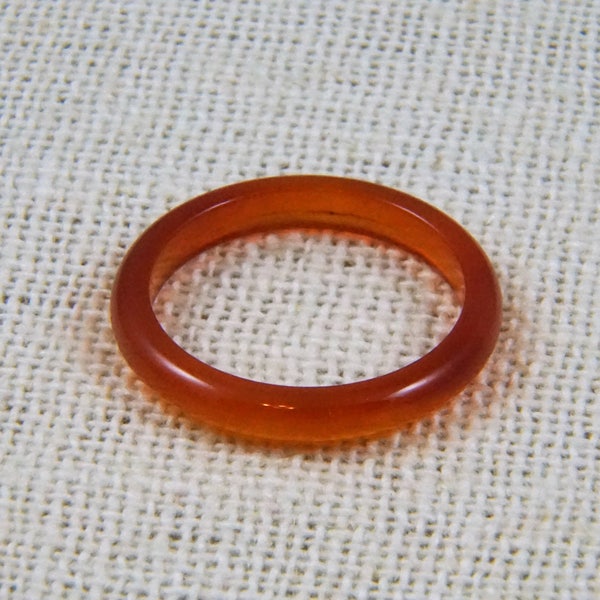 Thin 3mm Red Agate Carnelian Stacking Ring, Carnelian Ring