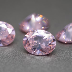 Oval Faceted Pink CZ - (Pink Cubic Zirconia) various sizes (1 piece)