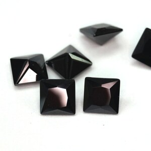 Square Black Cubic Zirconia Princess Cut. 10 piece parcels