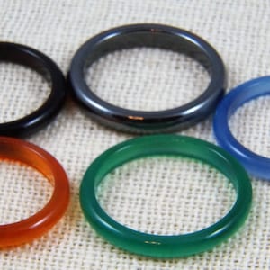 Thin 3mm Onyx Stacking Ring, Onyx Ring, Black Ring, Onyx Band image 3
