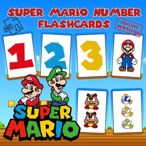 Super Mario Number Flashcards | Super Mario Counting 0-10 | 10 Numbers Flashcards | Kids Activity | Super Mario Printables