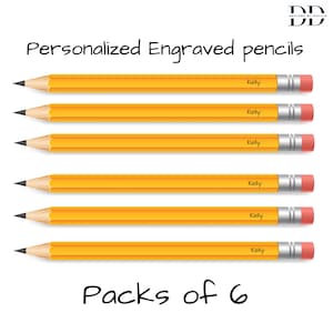 Personalized pencils - Back to school pencils - Engraved pencils - Yellow #2 pencils for school