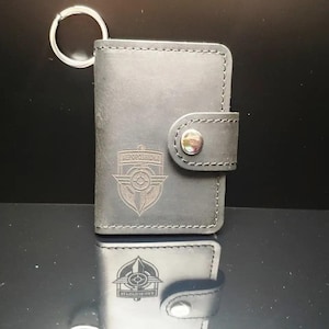 Leder Geldbeutel. Handgefertigtes Portemonnaie. Schlüsselanhänger Portemonnaie für Herren. Kleines Leder Kartenetui. Minimalistisches Portemonnaie. Kartenhalter mit Gravur