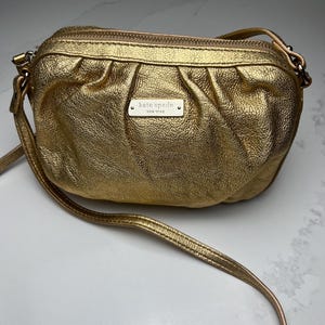 Kate Spade Gold Leather Metalic Crossbody