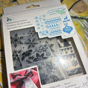 Box neue Box 5er Schneeflocke Weihnachten Prägeordner viele verschiedene Größen nie geöffnet Happy Holiday Ordner HTF schwer zu finden