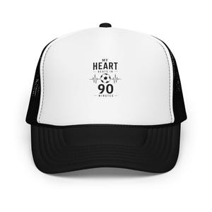 My Heart Beats in 90 Minutes Cap, Minimalist Soccer Hat, Football Fan Dad Hat, Embroidered Style Cap, Gift for Football Lover