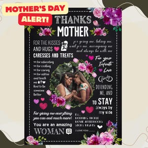 Personalized Mother’s Day Gift | Thank You Mom Poem Poster | Floral Photo Print | Custom Mother Wall Art | Mother's Day Keepsake