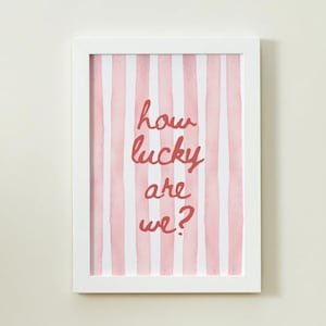 Romantic Couple Quote Print: Pink Watercolor Stripes (Digital Download)