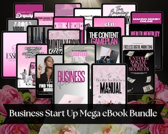 Girl Boss eBook Bundle | 22 PLR Digital Products | Editable Canva Templates | Rebrand & Resell eBooks | Passive Income Starter Kit