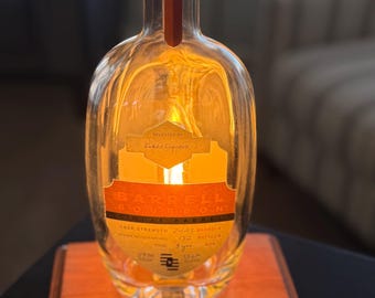Barrel Bourbon Cask Strength Single Barrel Bottle Table Lamp with a dimmer switch