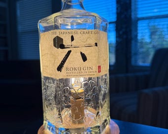 Lámpara de mesa con forma de botella de ginebra japonesa Roku con interruptor de regulación de intensidad