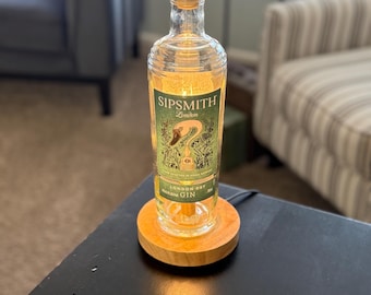 Sipsmith London Dry Gin Bottle Table Lamp with a dimmer switch