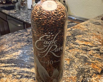 Malted barley filled Eagle Rare 10 Year Bourbon Bottle Lamp