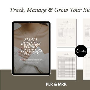 Business Tracker & Planer Vorlage | Rechnungsvorlage, Bestandsverfolgung, Bestellformular, Preisliste, Ausgabenverfolgung | PLR MRR Digitales Produkt