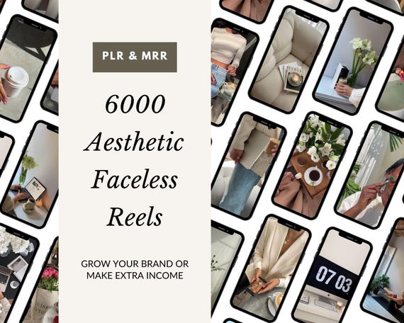 6000+ Aesthetic Faceless Videos, MMR & PLR Resell - Faceless Reels, Faceless Digital Marketing Videos DFY Instagram Marketing Templates