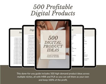 500 MRR PLR Digital Product Ideas | Master Resell Rights eBook, Canva Templates, Passive Income, Digital Marketing for Faceless Instagram